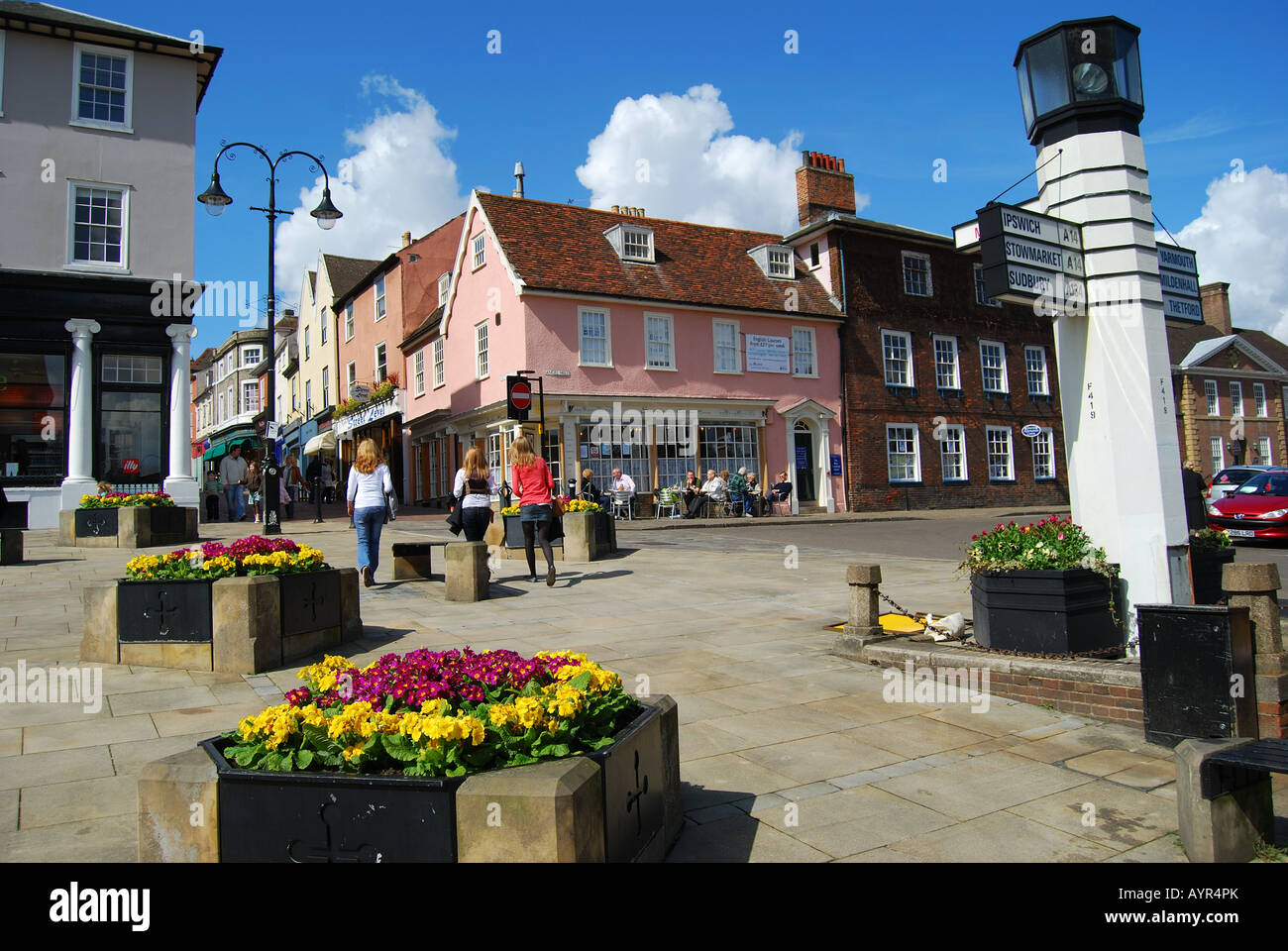Angel Hill Square, Bury St Edmunds, Suffolk, England, United Kingdom Stock Photo