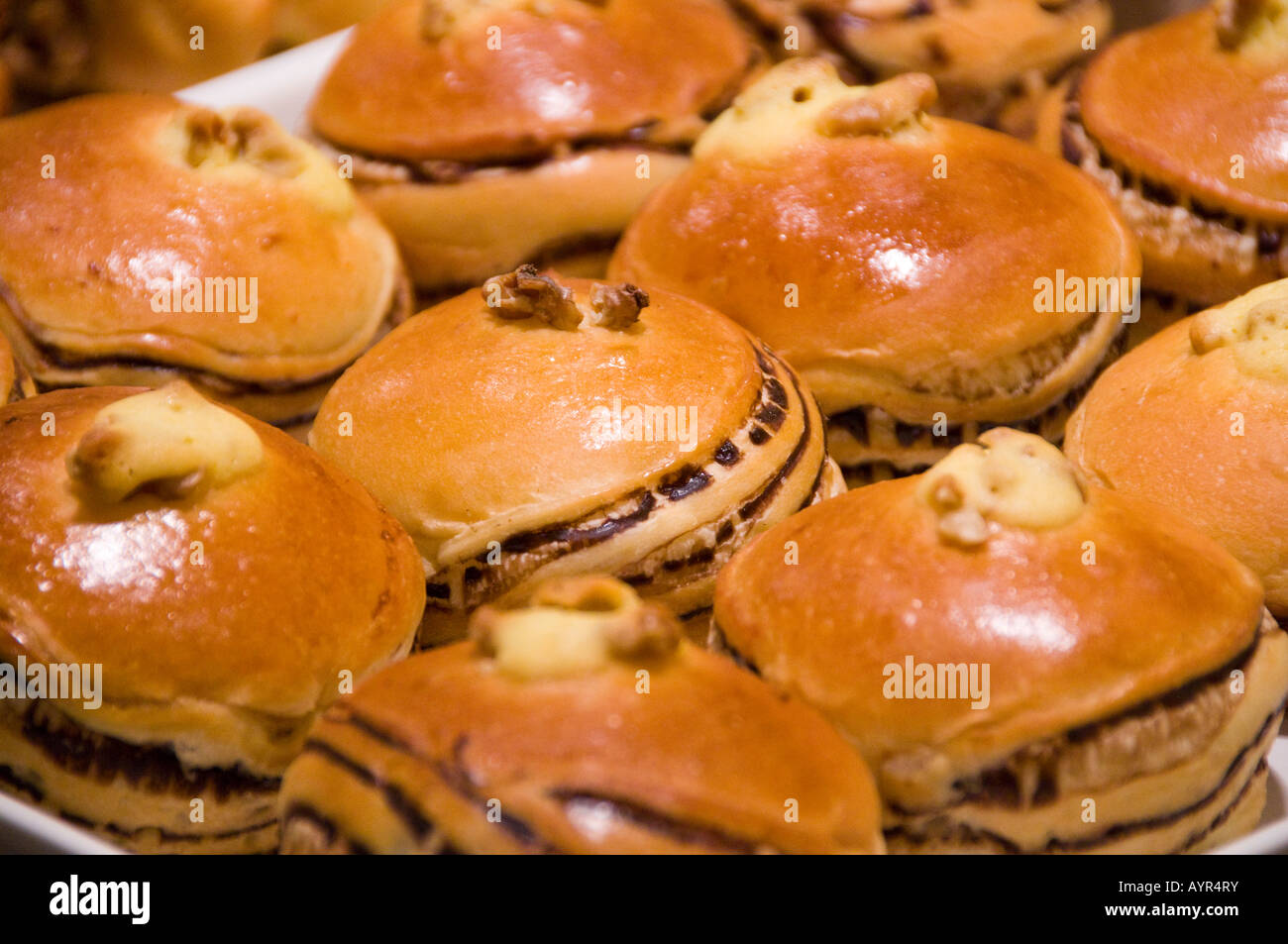 Close up of fresh baked rolls Stock Photo
