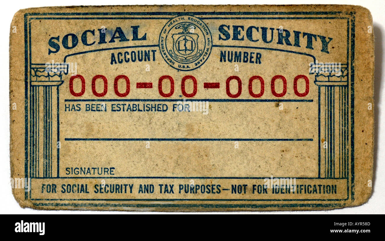 Social Security Card in USA Stock Photo