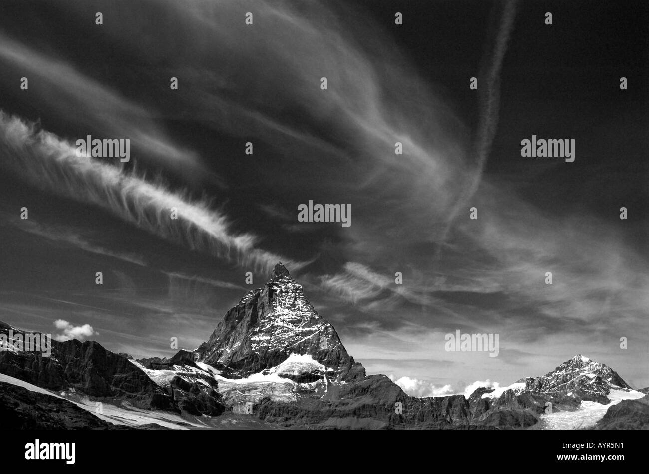 View over swiss mountain Black and White Stock Photos & Images - Alamy