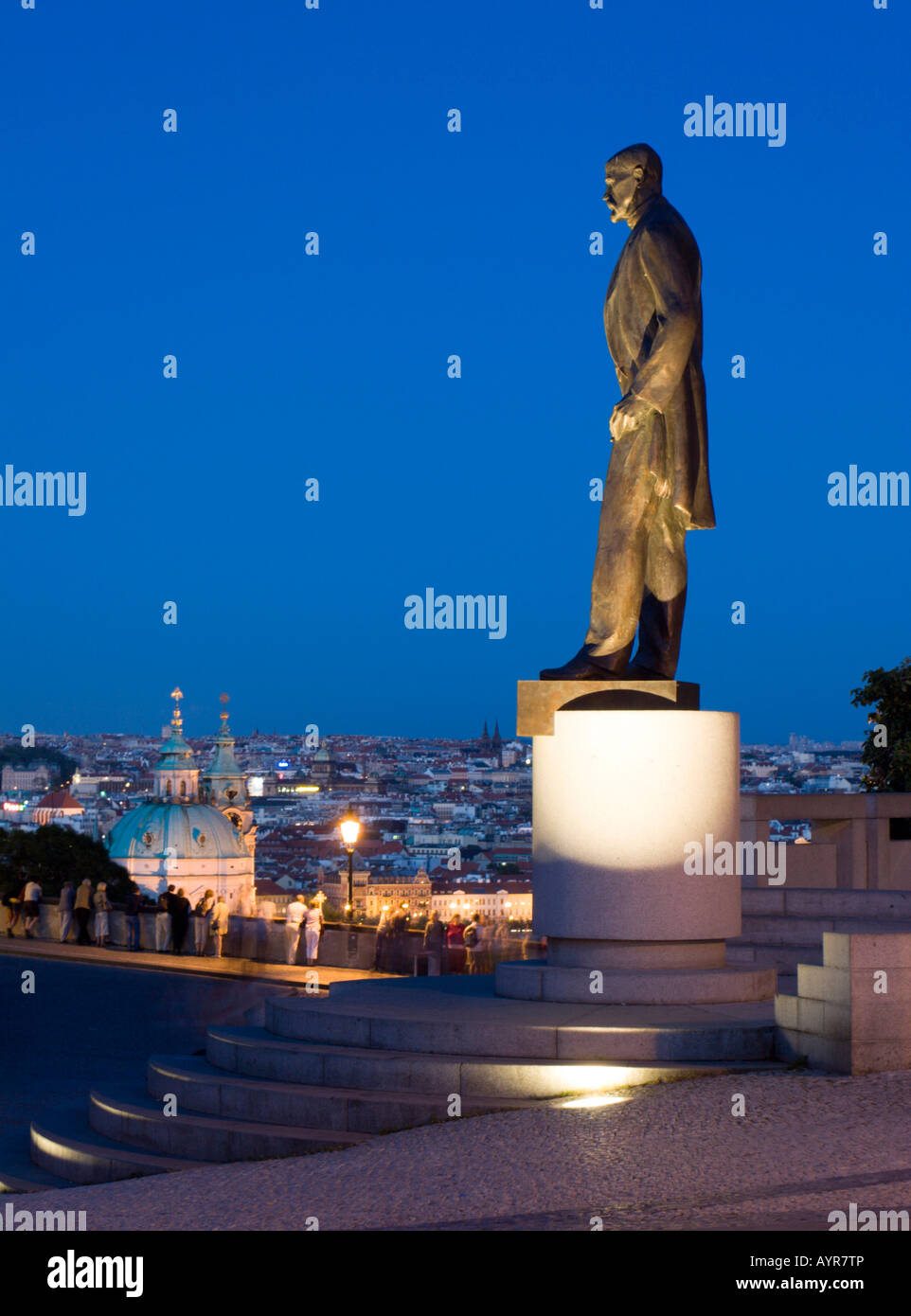 Statue of Tomáoe Garrigue Masaryk (Thomas Masaryk), Prague, Czech Republic Stock Photo