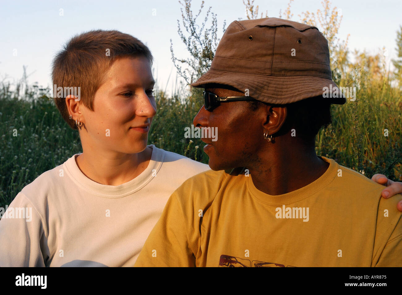 Mixed couple Stock Photo