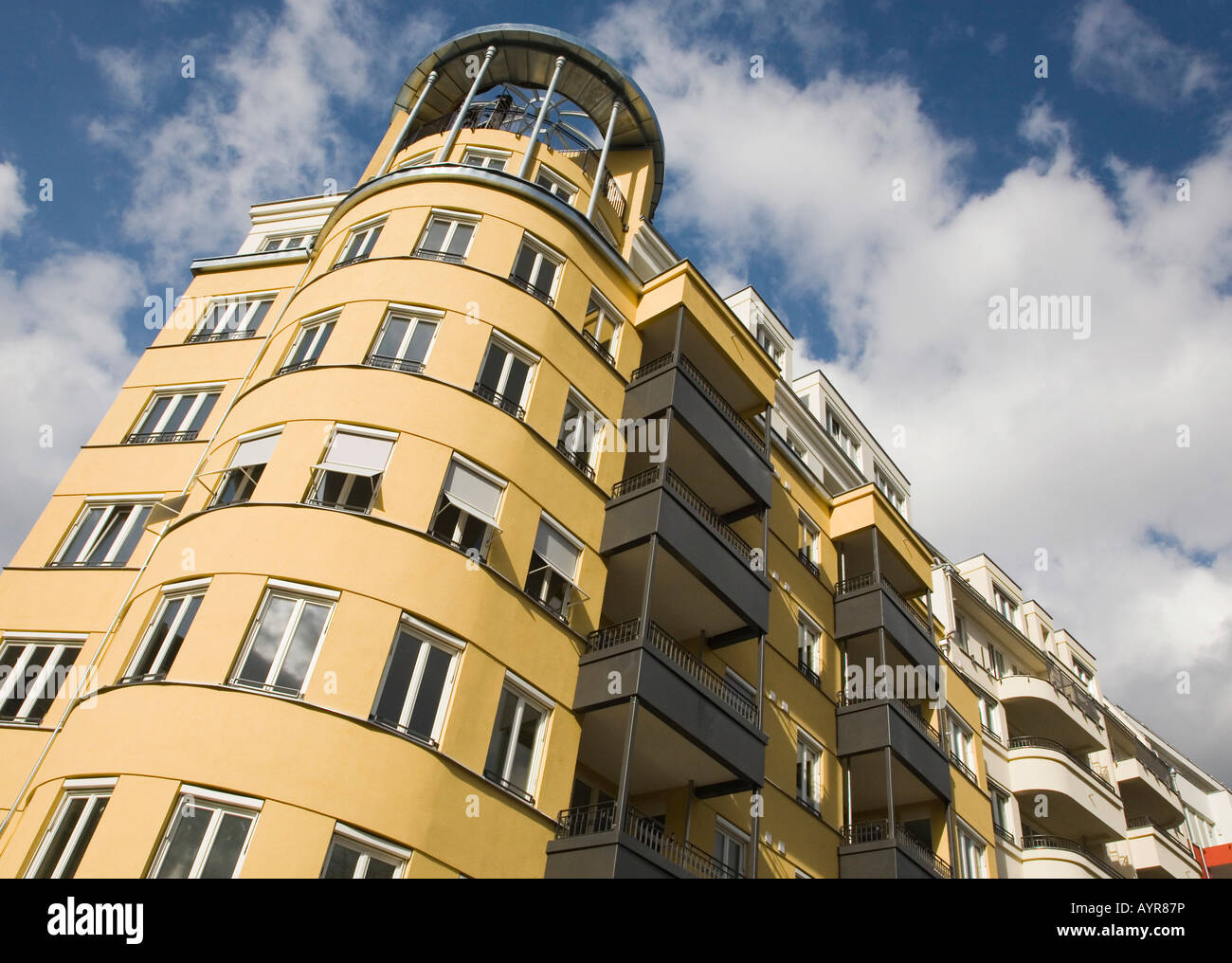 Apartment building facade in Berlin, Germany, Europe Stock Photo