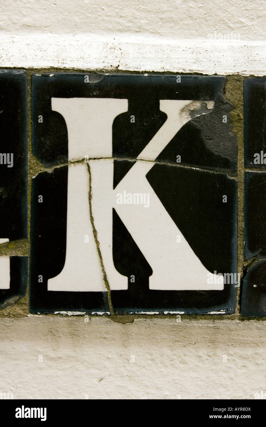 The letter K from street sign London England UK Stock Photo - Alamy