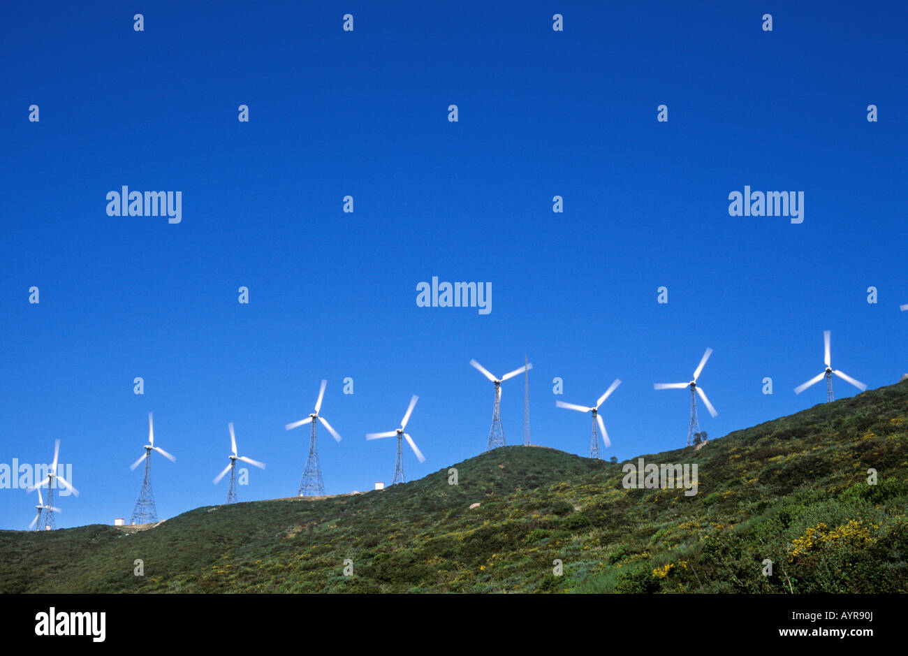 Wind turbines near Tarifa, Cádiz Province, Andalusia, Spain Stock Photo