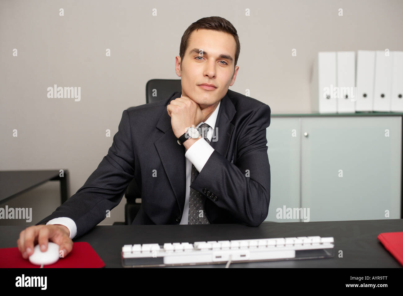 Businessman using computer black hi-res stock photography and images ...