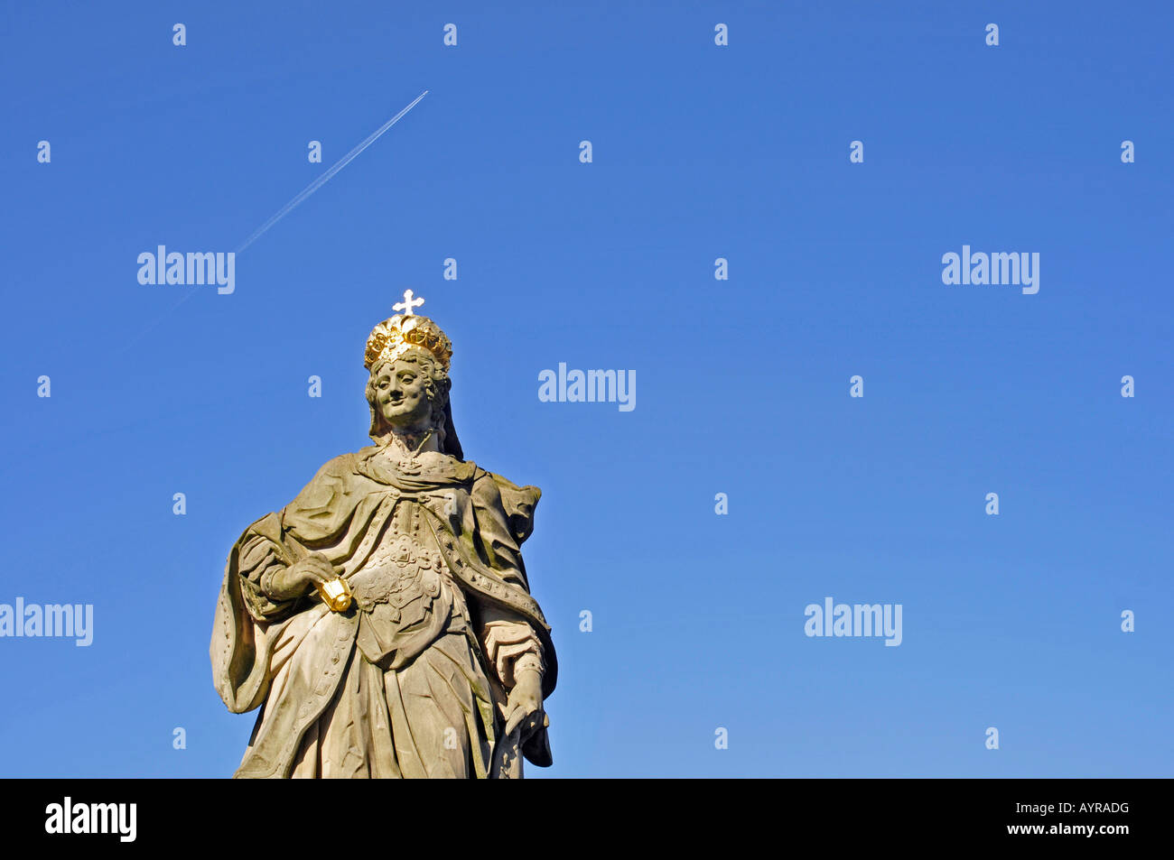 Statue of Saint Cunigunde of Luxembourg, Bamberg, Upper Franconia, Bavaria, Germany Stock Photo