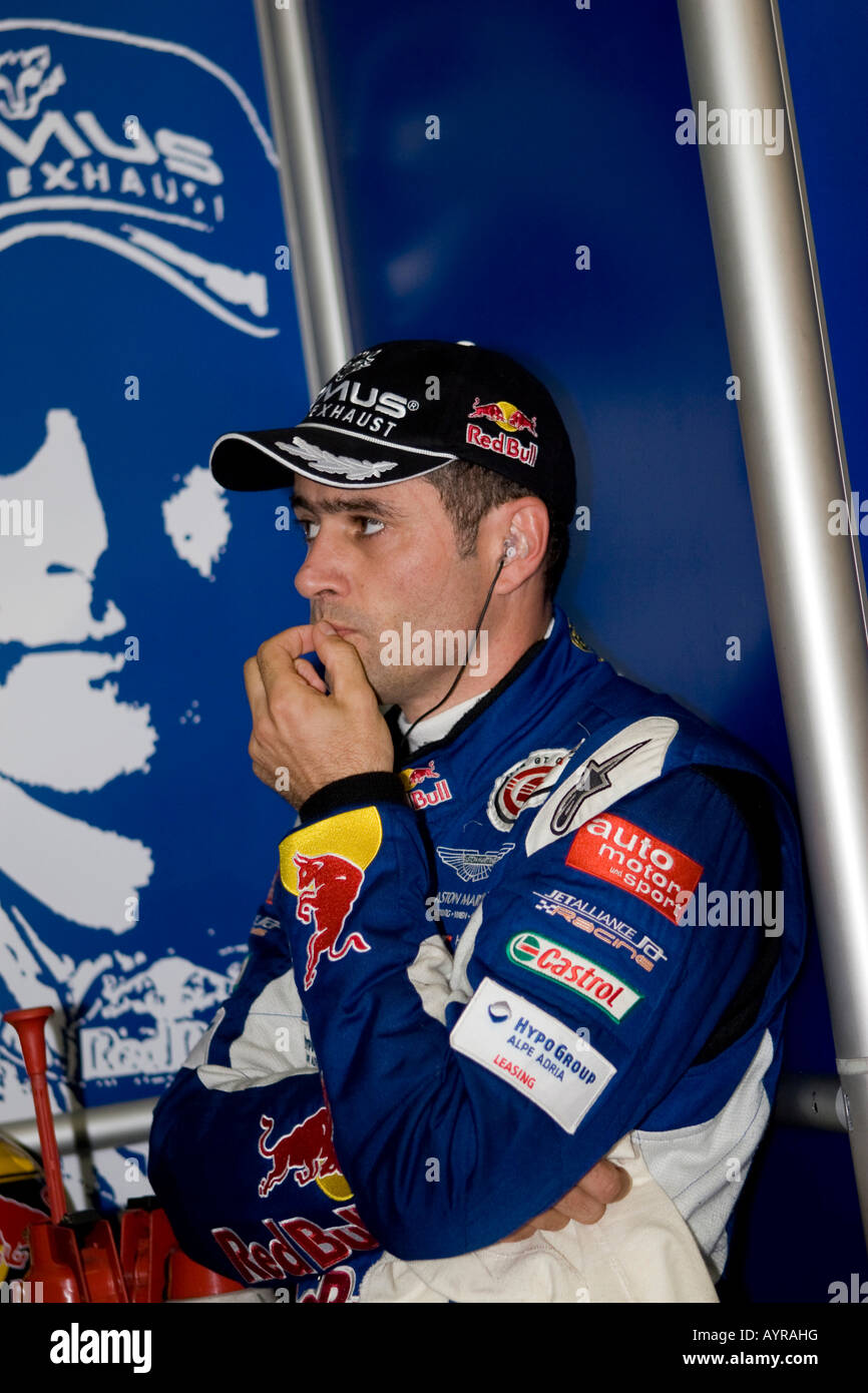 Driver Karl Wendlinger concentrating in the box, FIA GT Championship Stock Photo