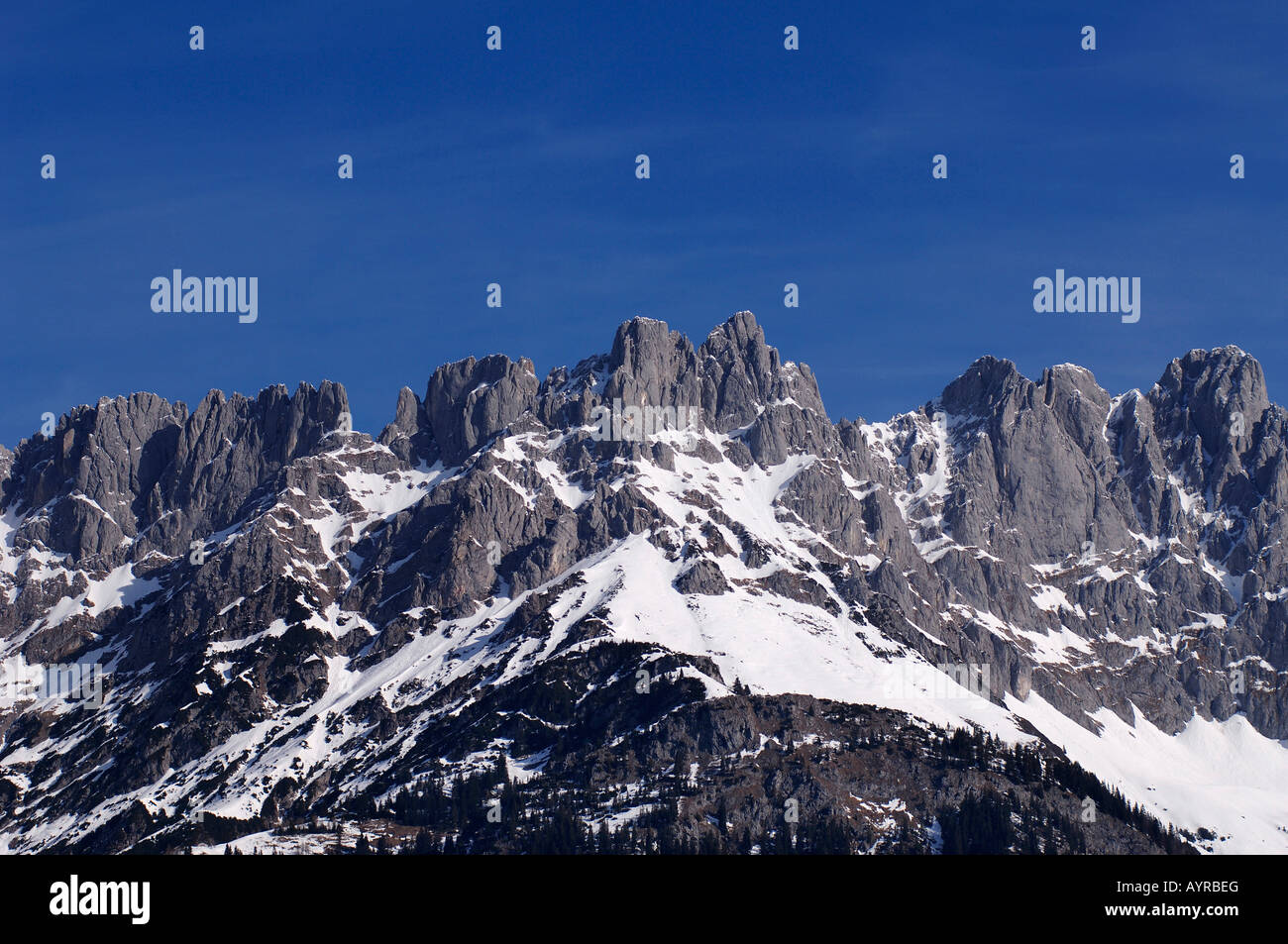 Wilder Kaiser Range near Going, Tirol, Austria, Europe Stock Photo