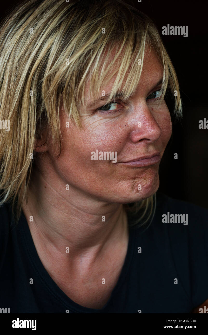 Portrait of a thirty five year old woman Stock Photo