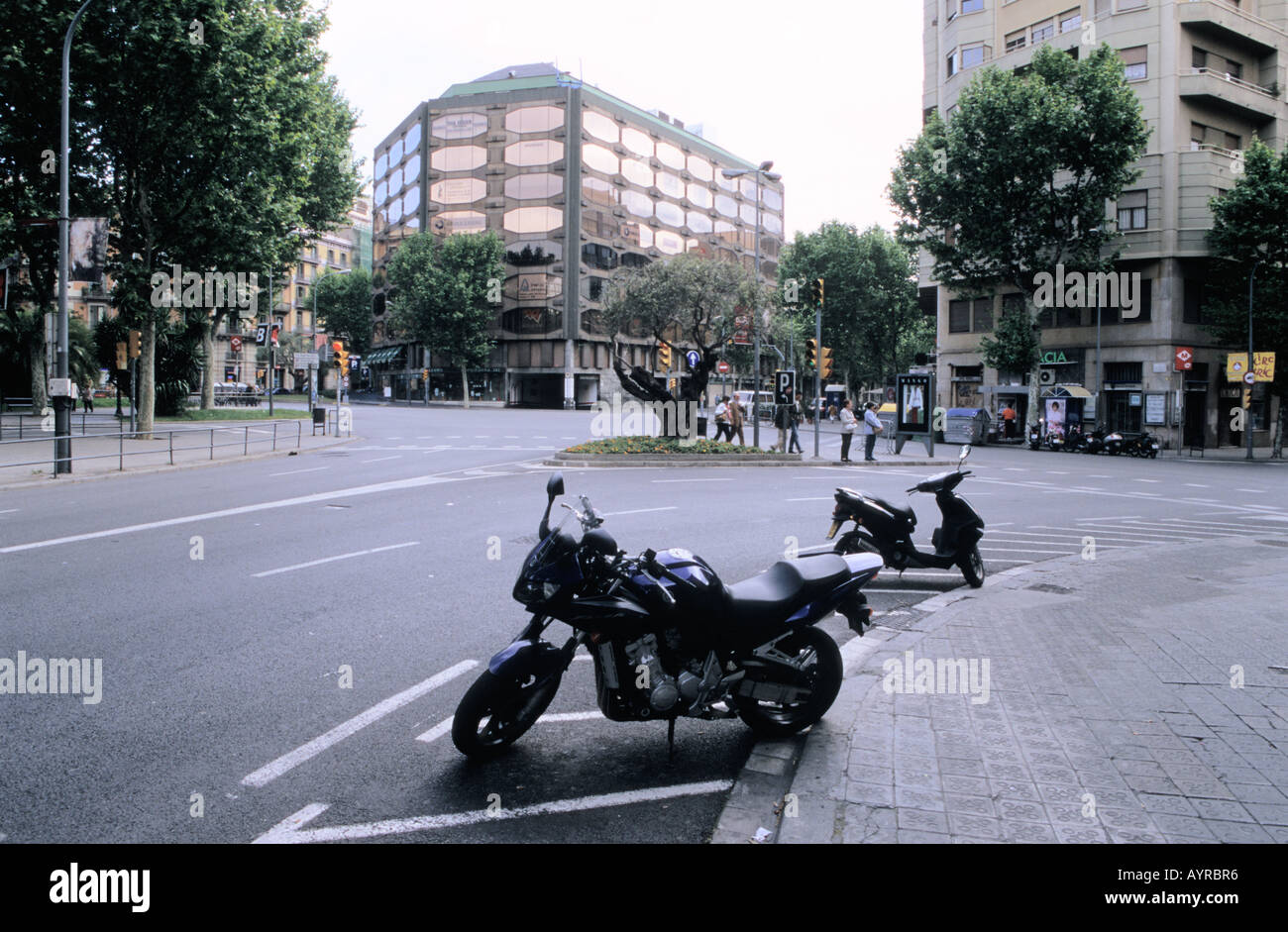 City centre scene in Barcelona Catalonia Spain Stock Photo