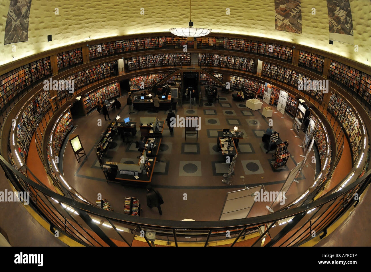 Interior, Stadsbiblioteket (City Library), Vasastan, Stockholm, Sweden, Scandinavia Stock Photo