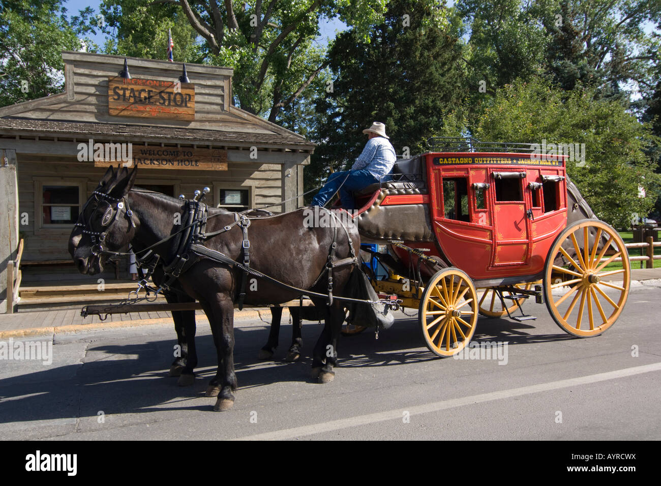 Stagecoach station in Jackson, Wyoming, USA Stock Photo