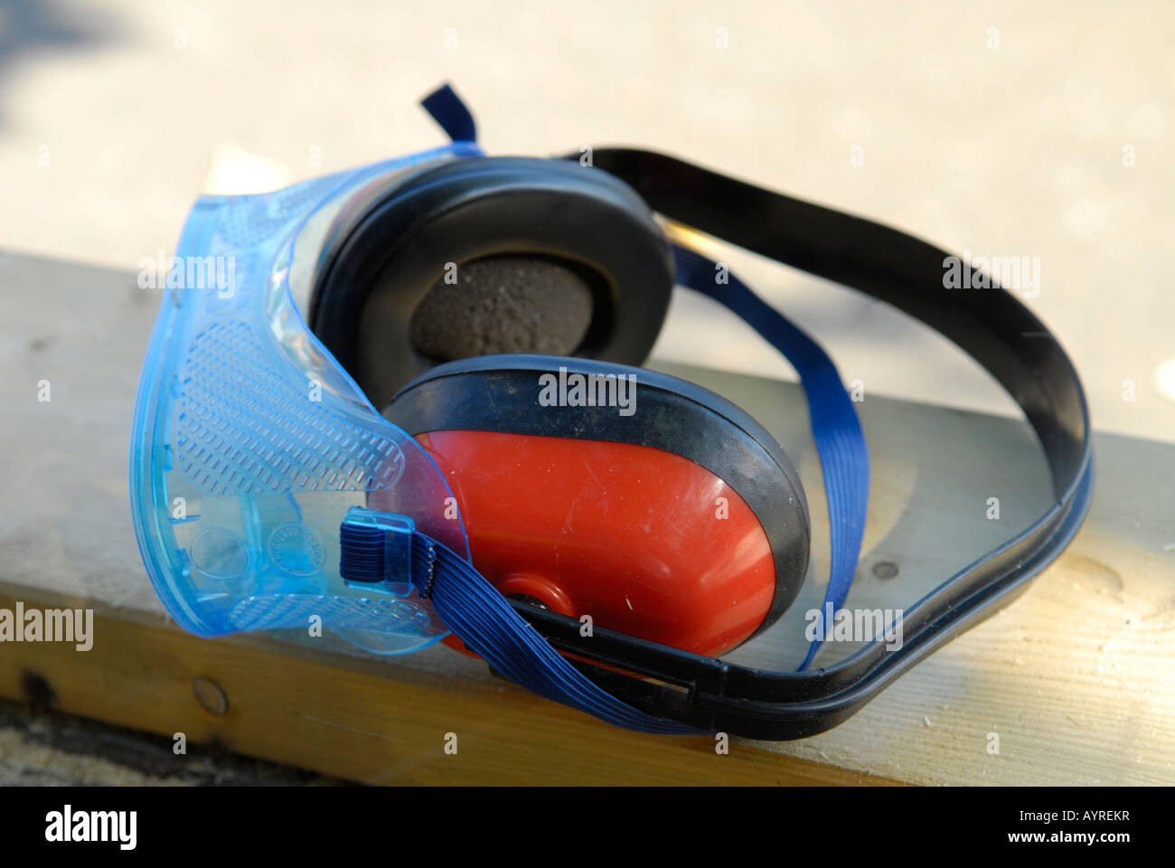 Ear Protectors and Saftey Googles Stock Photo