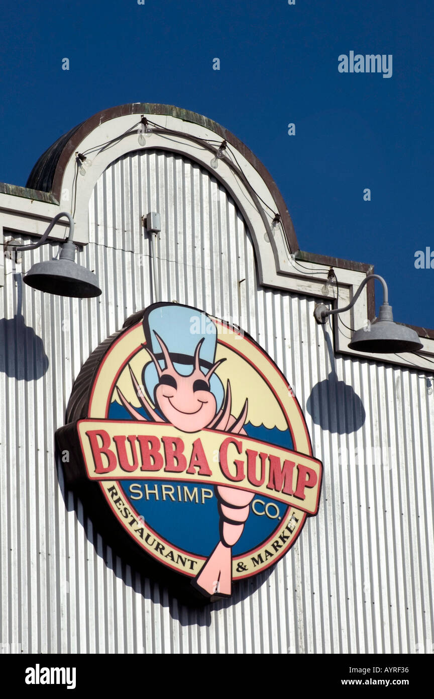 BUBBA GUMP PRAWN RESTAURANT CHAIN STORE RESTAURANT SIGN PIER 39 SAN