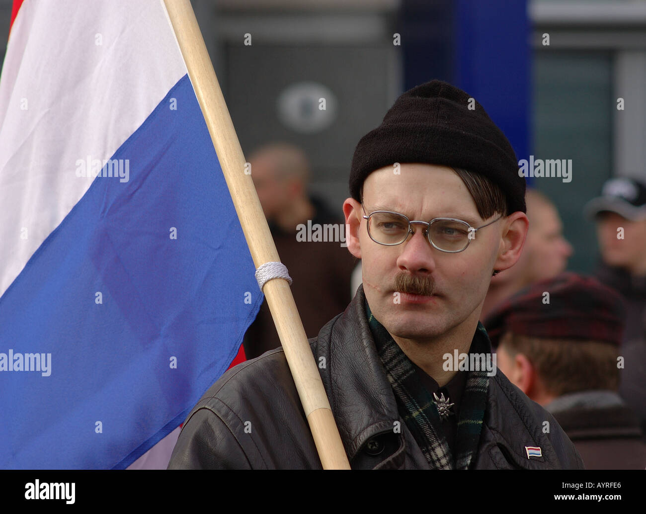 Far right demonstrator in Dresden Germany Stock Photo