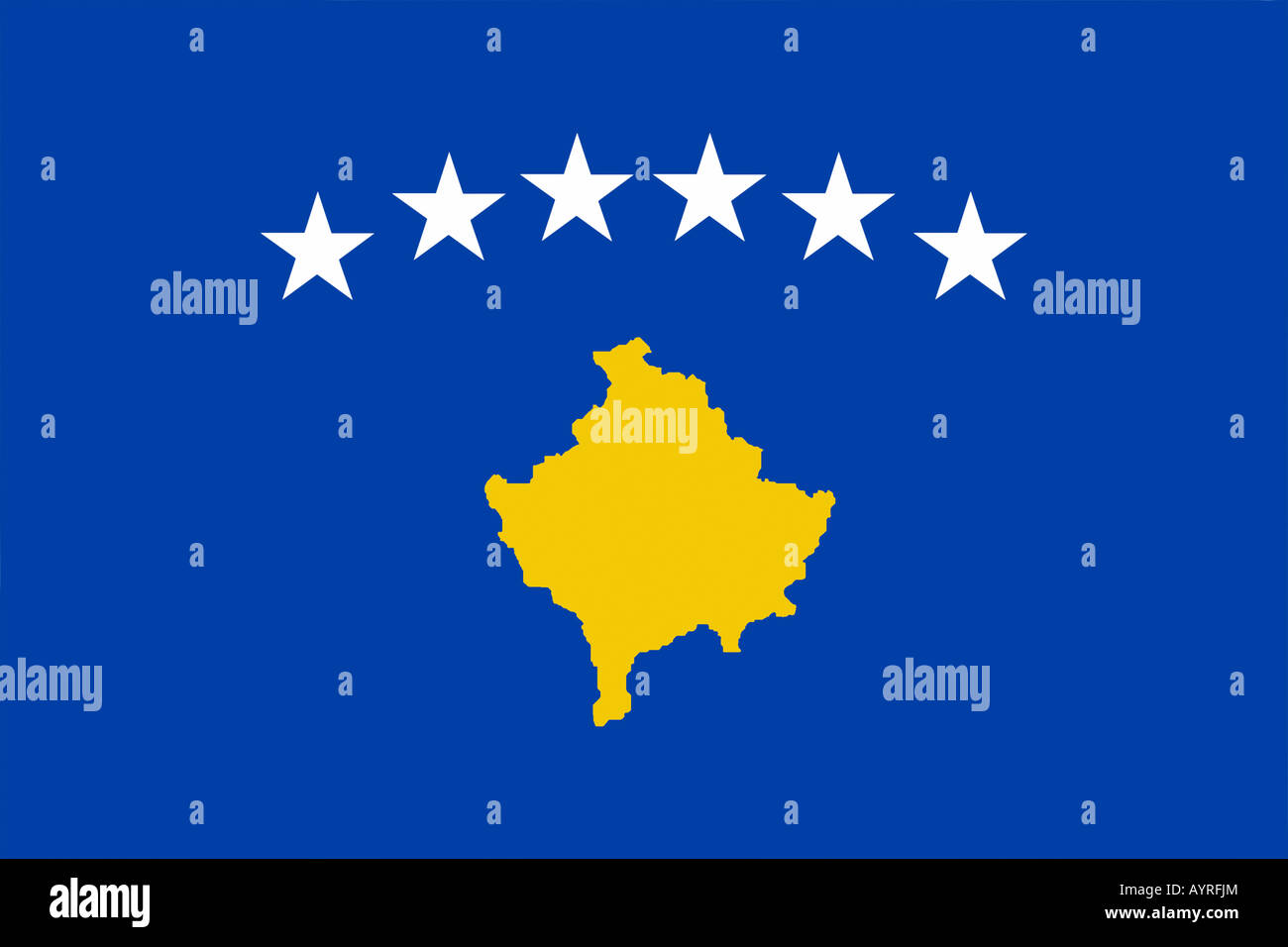The flag of Kosovo Stock Photo