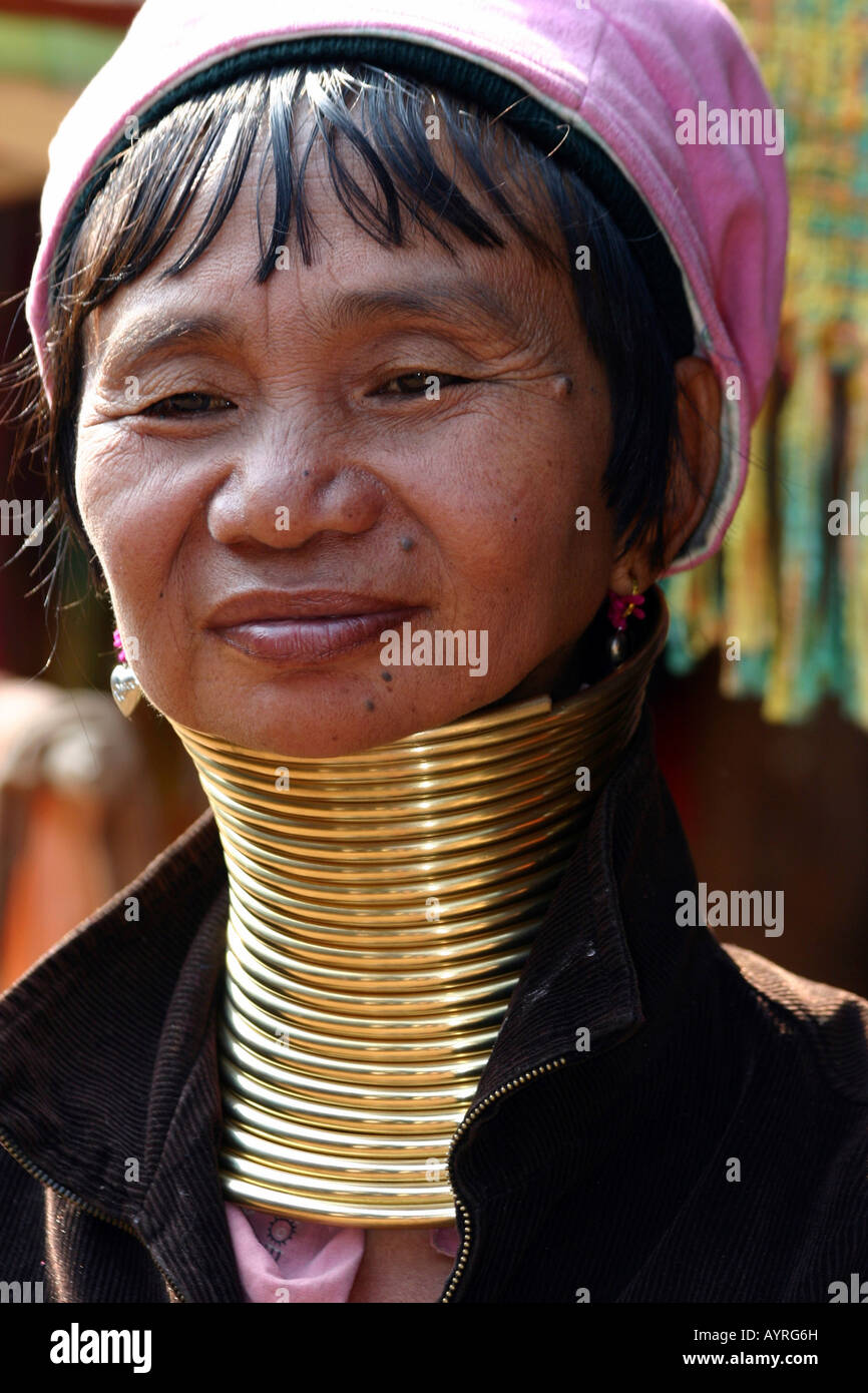 Long-necked woman, Mae Hong Son, Thailand, Southeast Asia Stock Photo