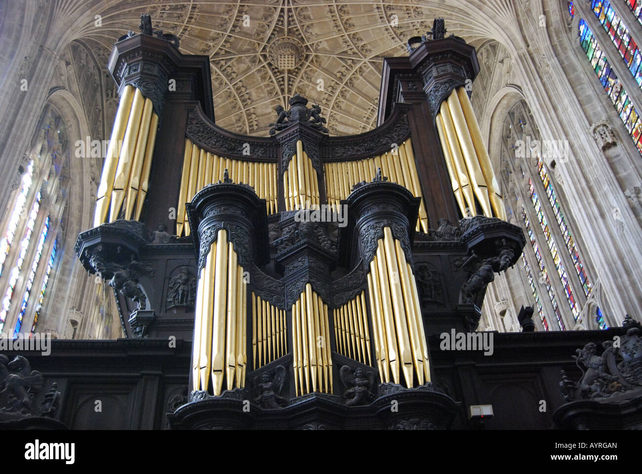 17th Century organ case, King's College Chapel, King's College, Cambridge, Cambridgeshire