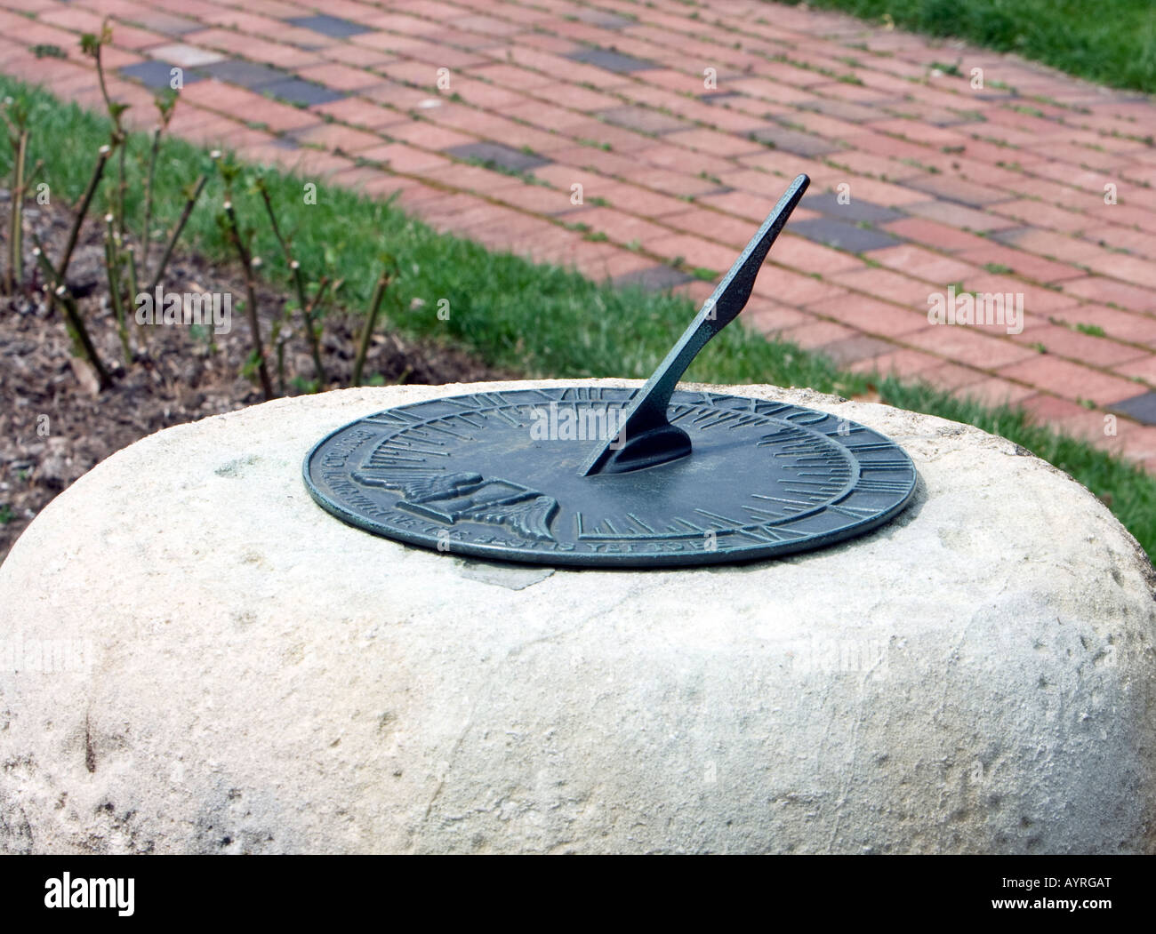A garden sundial Stock Photo Alamy