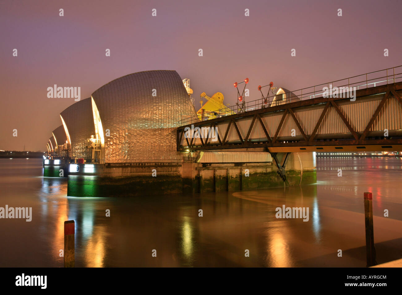 Thames Barrier, flood barrier, Greenwich, London, England, UK Stock Photo