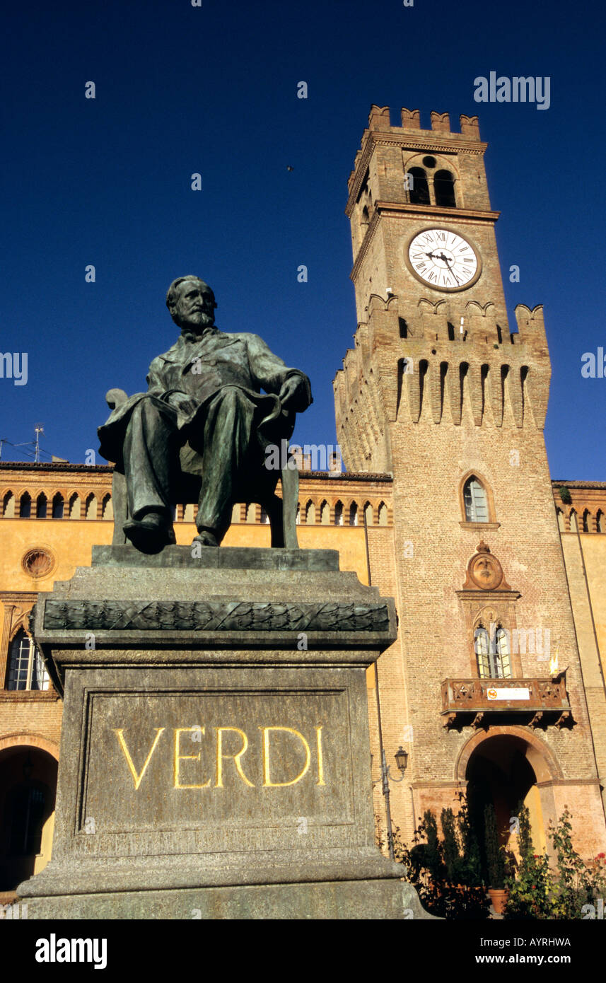 Statue of Giuseppe Verdi, Busseto, Italy Stock Photo