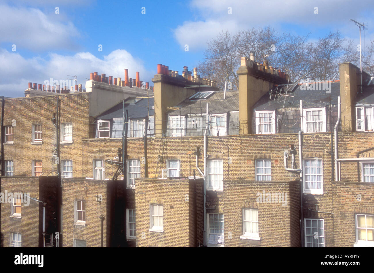 London England roof tops and chimnies or chimneys Stock Photo - Alamy