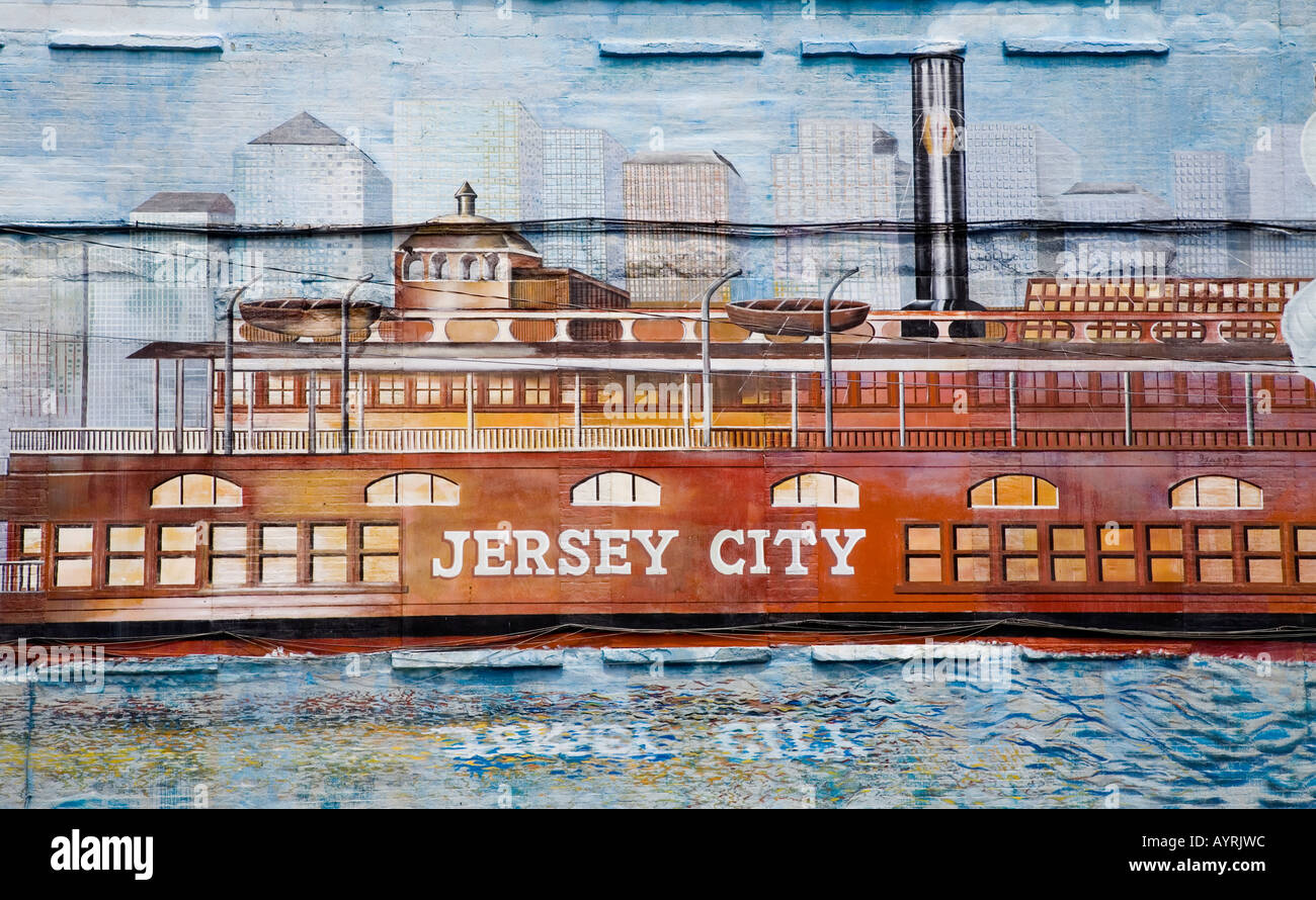 A section of the Christopher Columbus Drive mural, Jersey City, New