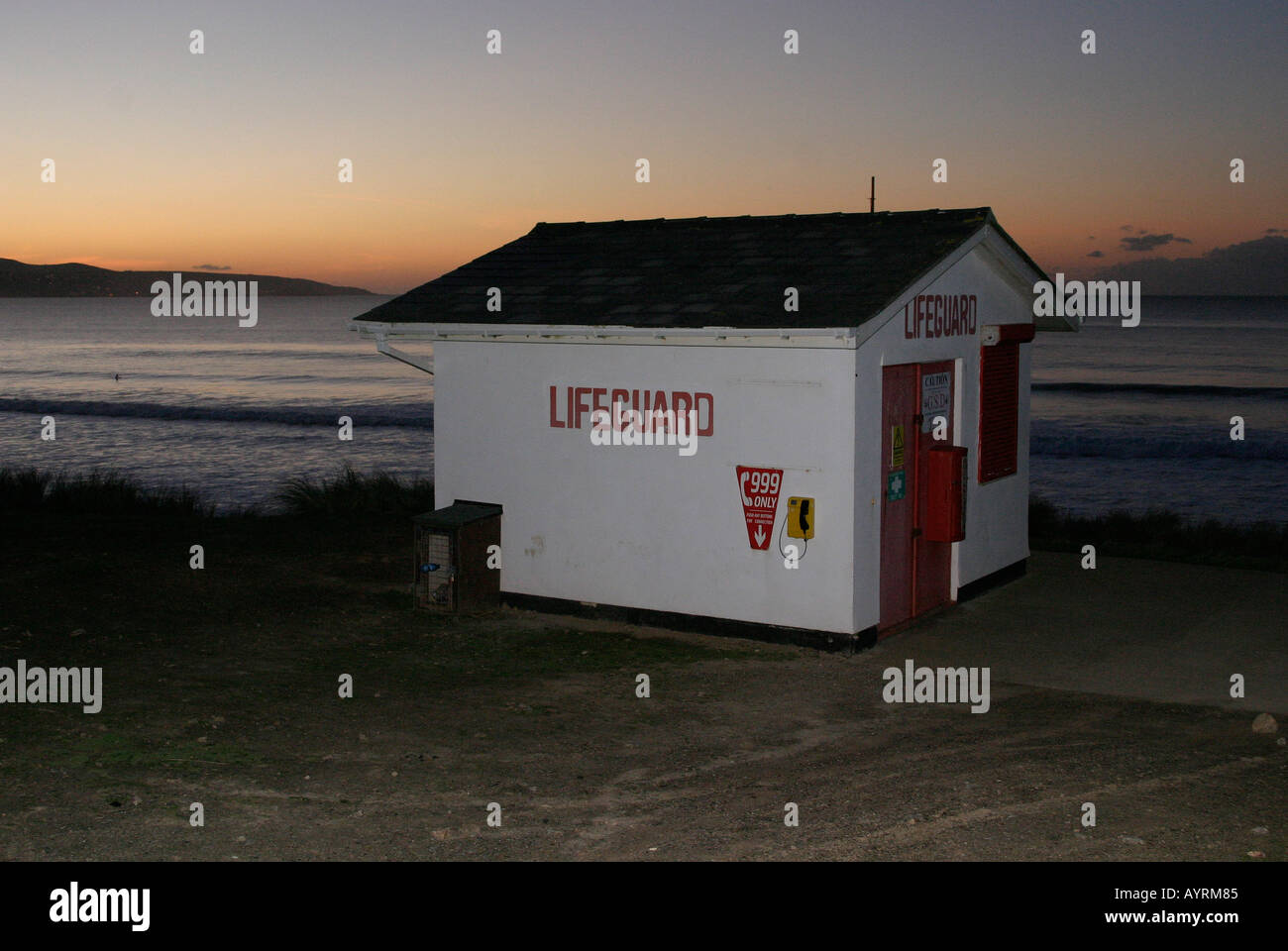 Lifeguard Hut Cornwall Stock Photo Alamy