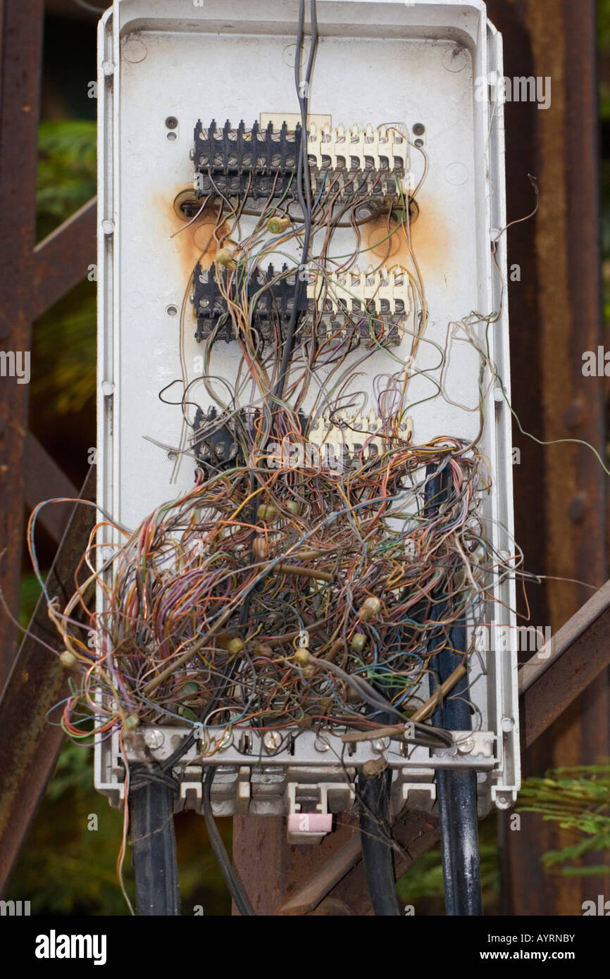 Old electrical panel, Vietnam, Asia Stock Photo