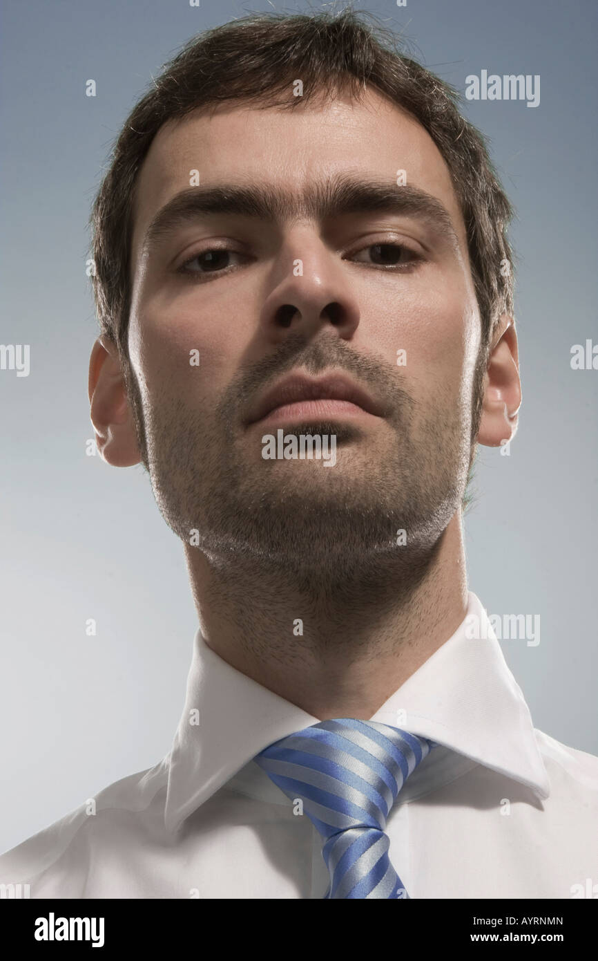 Portrait of a businessman, worm's eye view Stock Photo Alamy