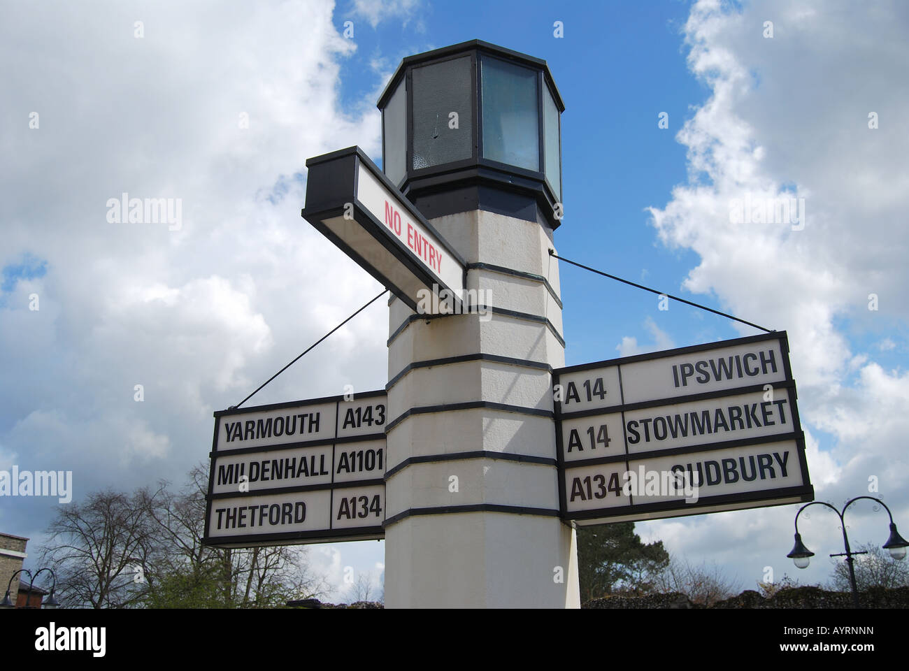 'Pillar of Salt' Milestone, Angel Hill Square, Bury St Edmunds, Suffolk, England, United Kingdom Stock Photo