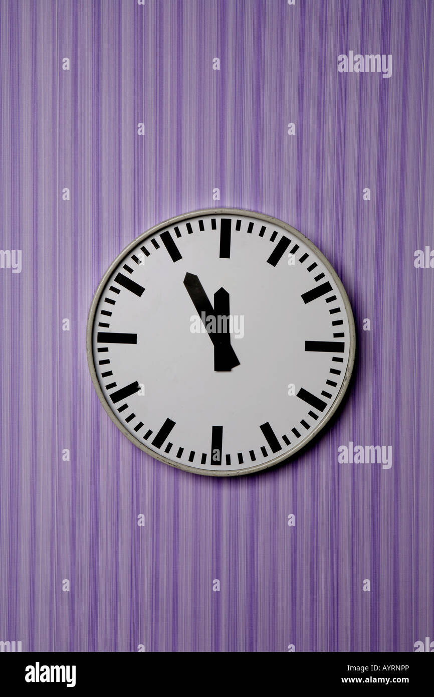 noon or midnight time with 12:00 clock on white concrete wall interior  background with copy space, message board concept. Noon is the lunch time ,  Mid Stock Photo - Alamy