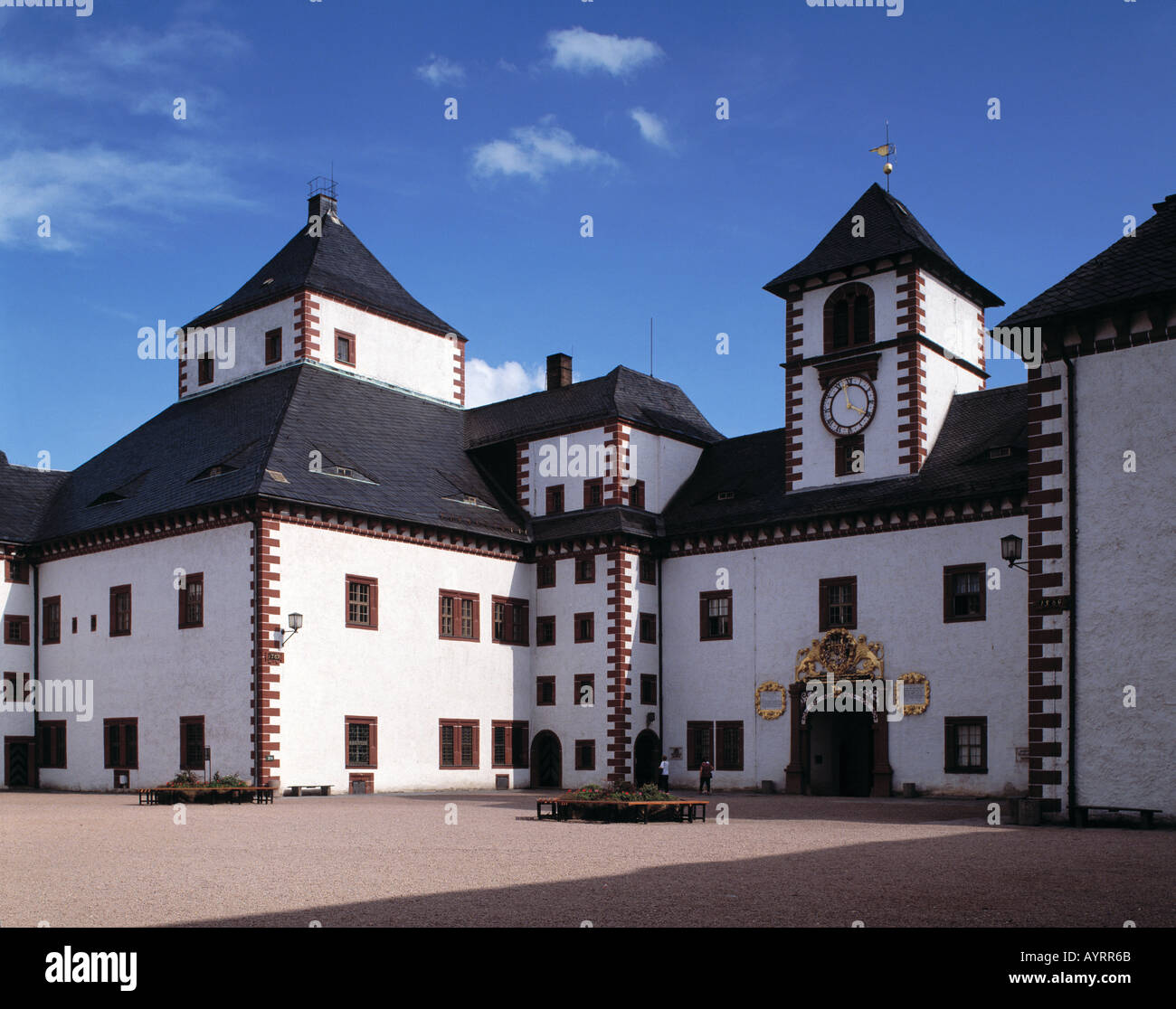 Renaissanceschloss Augustusburg in Augustusburg, Erzgebirge, Sachsen Stock Photo