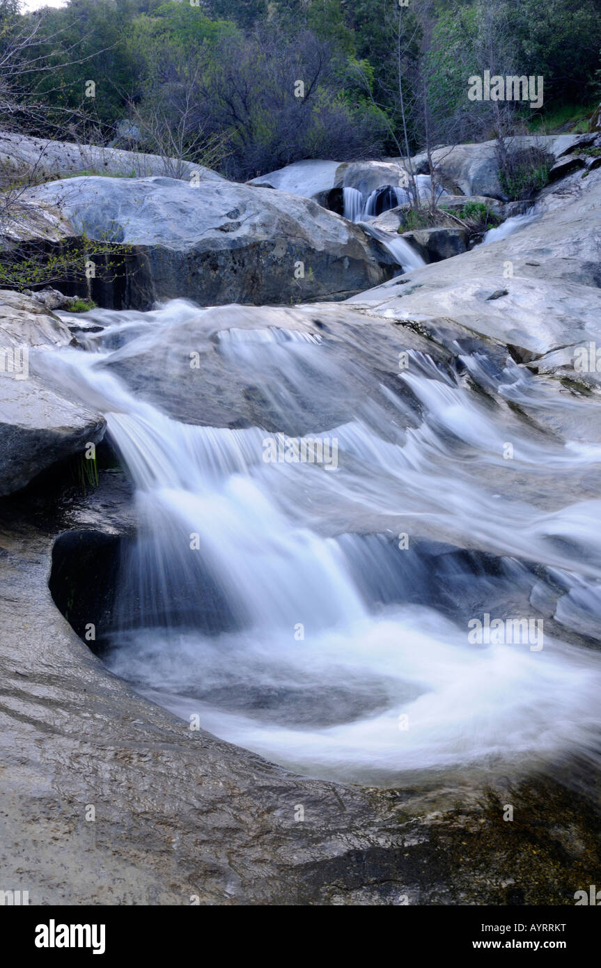 Waterfall at the side of mineral king road near Three Rivers California Stock Photo