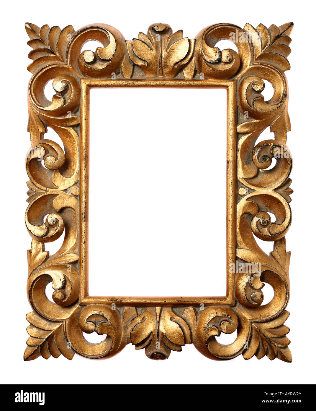 Wooden Baroque frame isolated on white Stock Photo Alamy