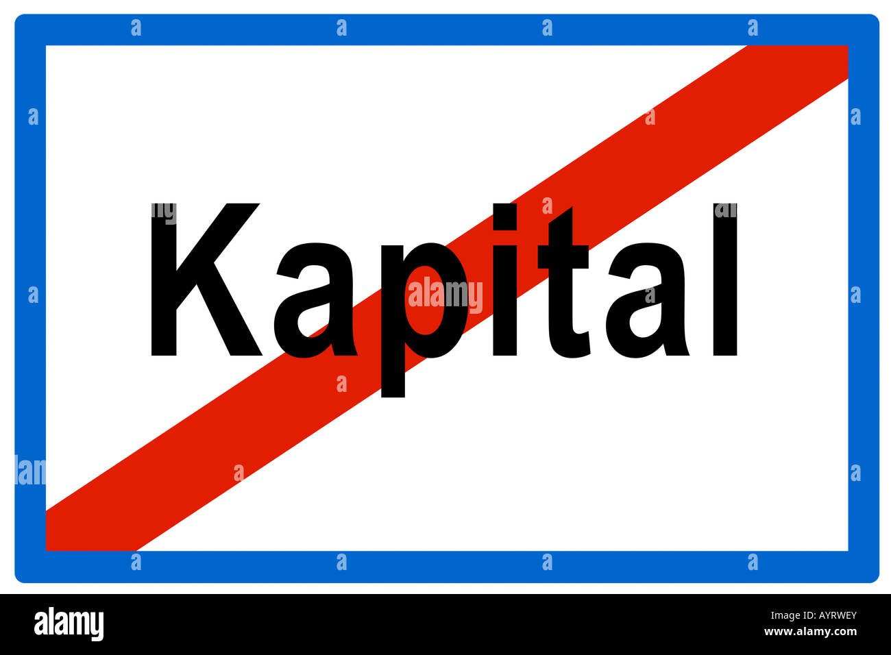 Symbolic picture, no more Kapital (Ger. for assets) Stock Photo