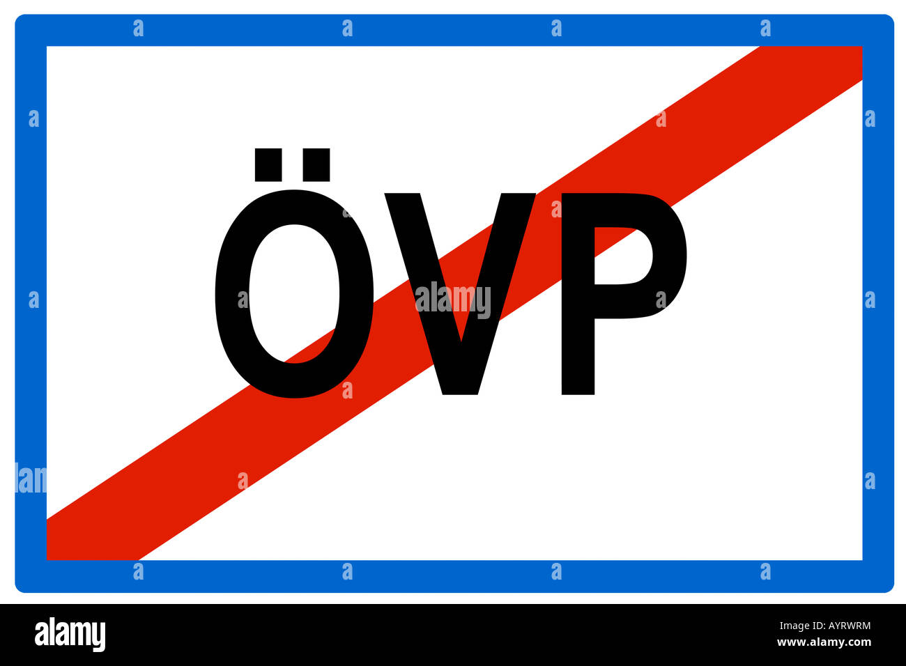 Symbol for the dissolution of the OeVP (Austrian People's Party), Austrian centre-right party Stock Photo