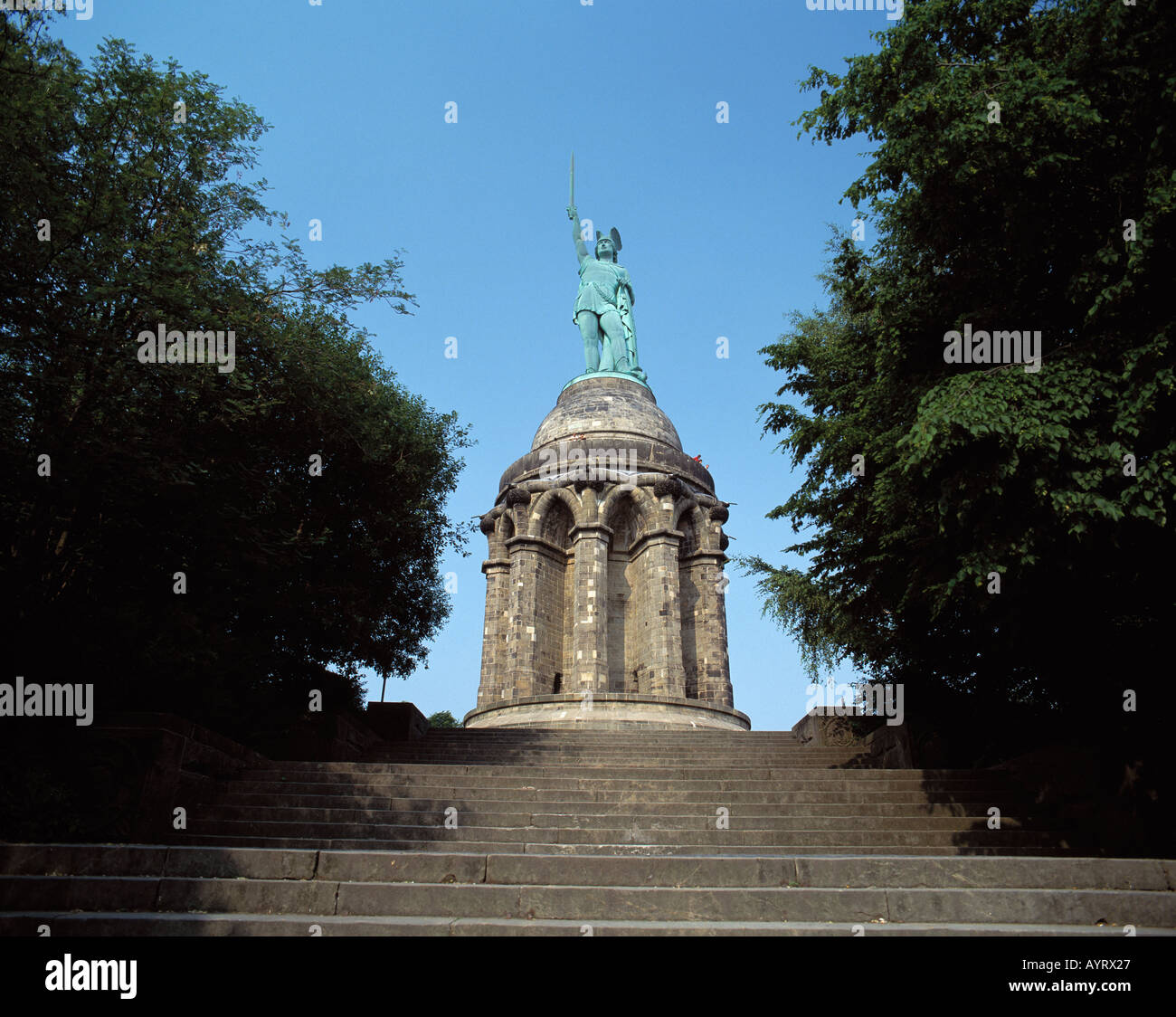 Hermanns-Denkmal, Statue, Standbild, Hermann der Cherusker, Detmold, Naturpark Eggegebirge-Suedlicher Teutoburger Wald, Nordrhein-Westfalen Stock Photo