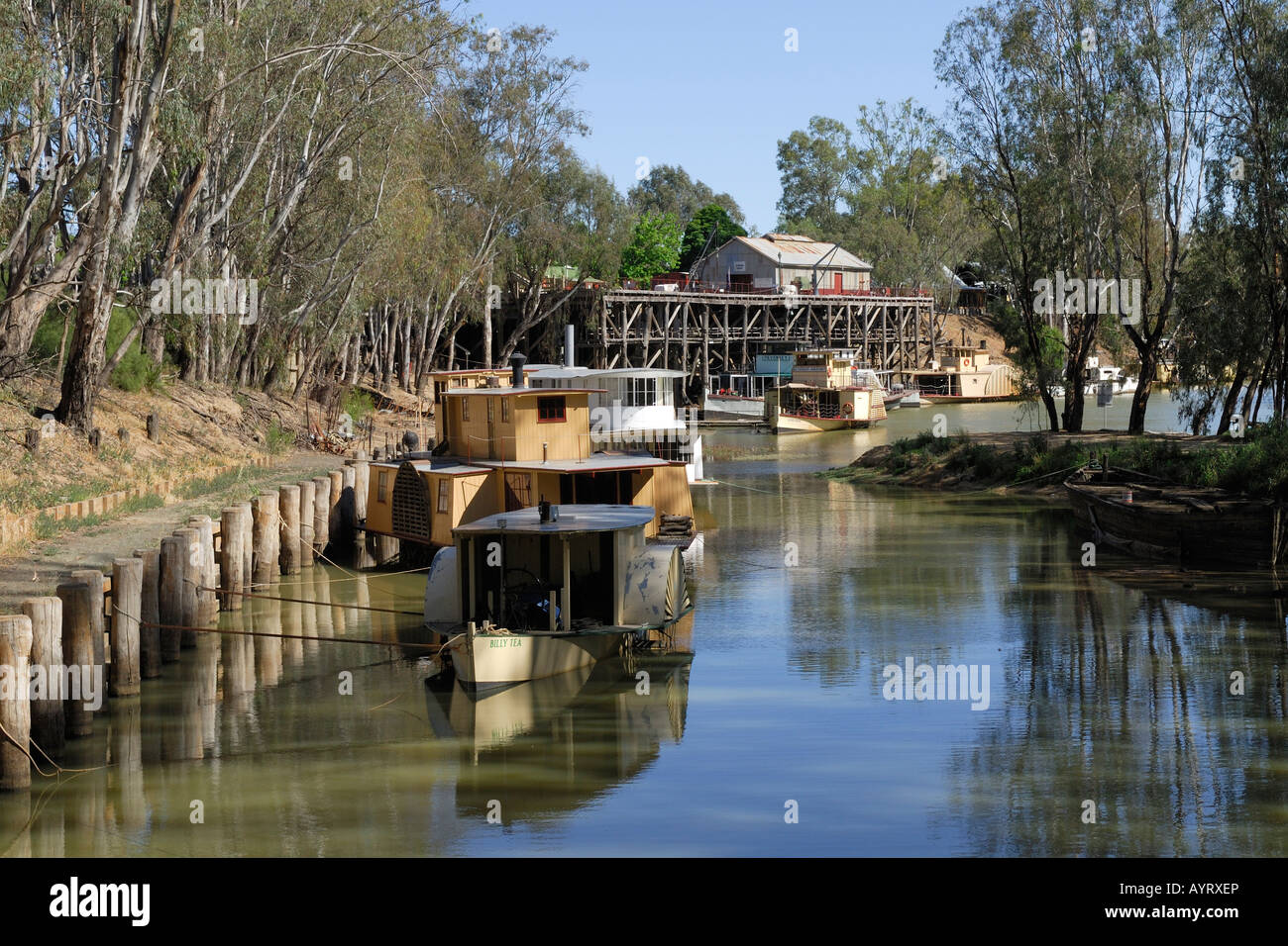Paddle steamers on the Murray River, Echuca, Victoria, Australia Stock