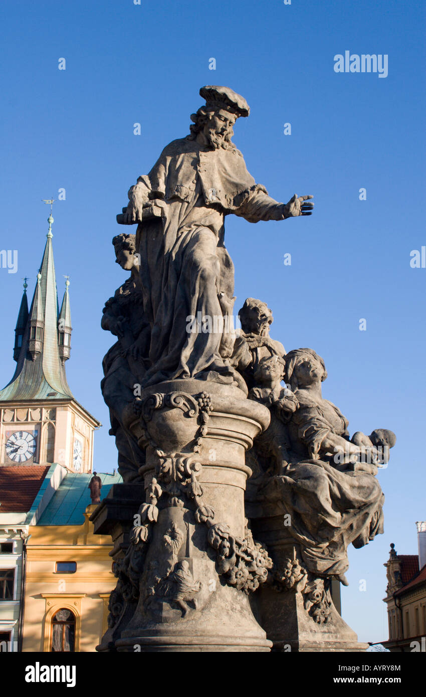 Statue On The Charles Bridge, Prague, Czech Republic Stock Photo - Alamy