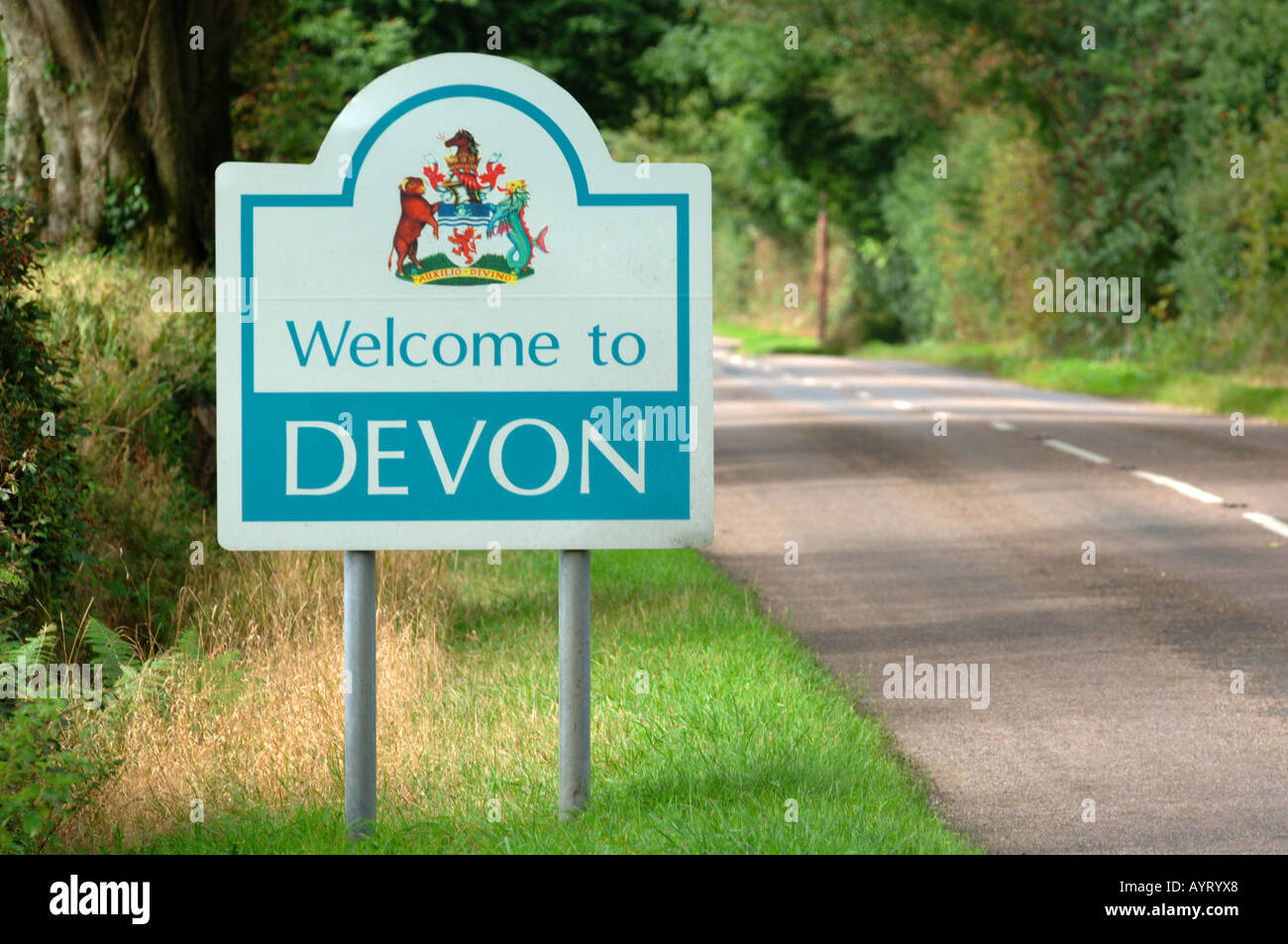 Devon sign, to Devon Britain UK Stock Photo 9812967 Alamy