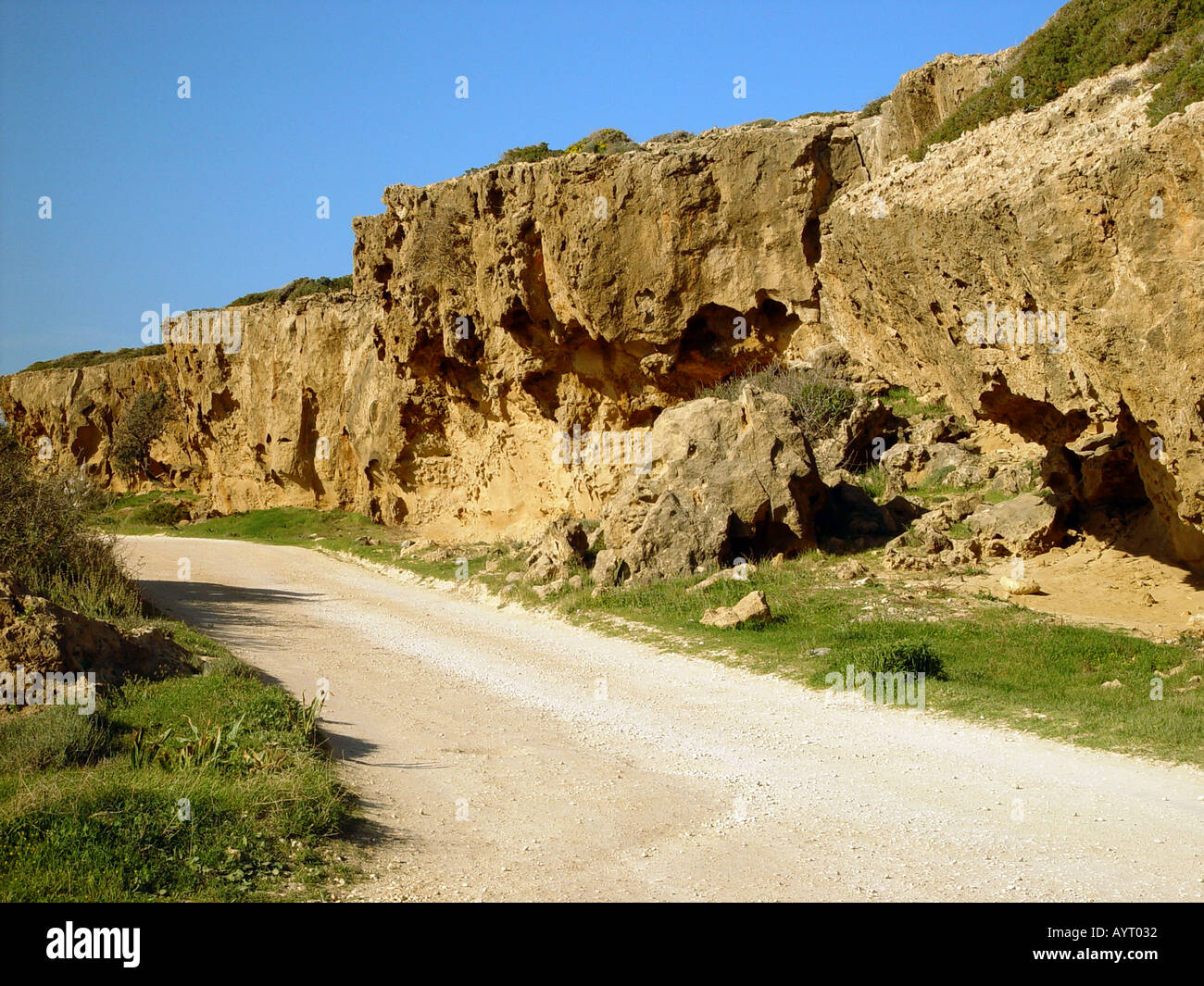 Street in Akamas National Park in Cyprus Stock Photo