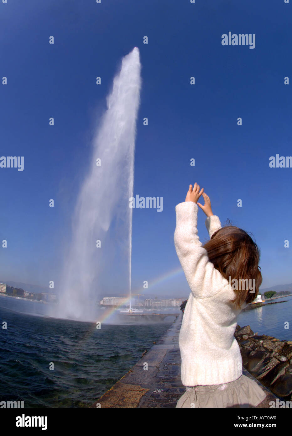Water Jet, Lake Geneva, Lac Leman, Switzerland Stock Photo - Alamy