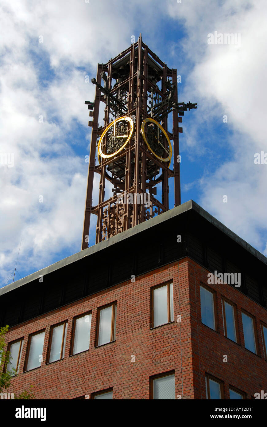 Wrought iron clock tower, Kiruna, Lapland, Sweden Stock Photo Alamy