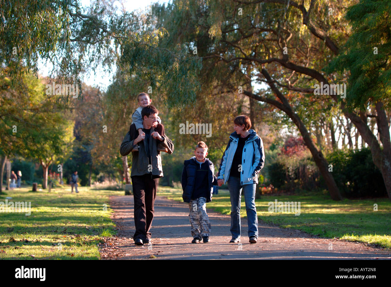 Family walk, Britain UK Stock Photo
