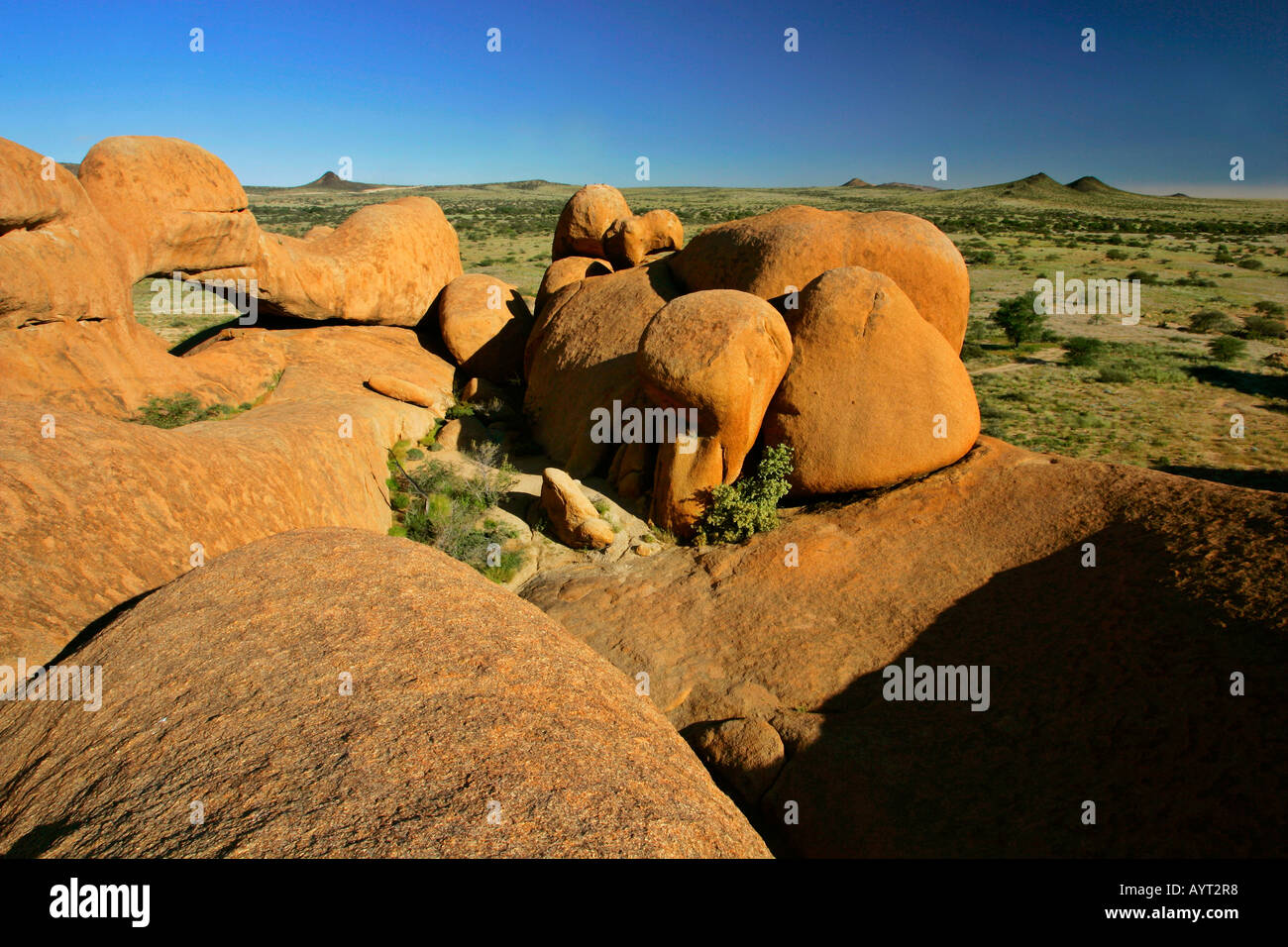 rock formations of red granite in the Spitzkoppe area Namibia Africa Stock Photo