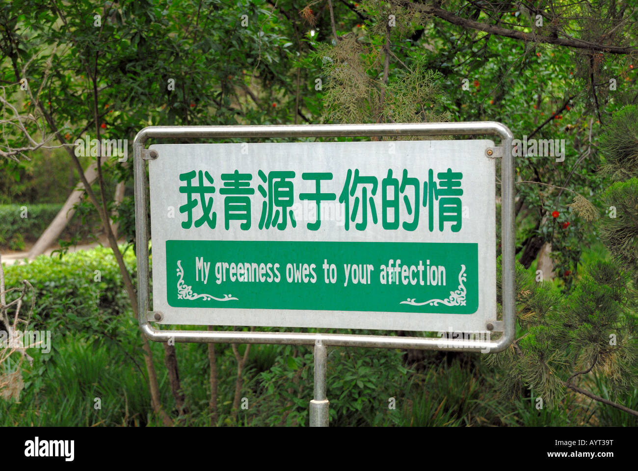 Funny sign at Wen Ming Dan Wei the university of Henan Kafieng City Henan Province China Asia Built in 1912 85 Minglun Street Ka Stock Photo