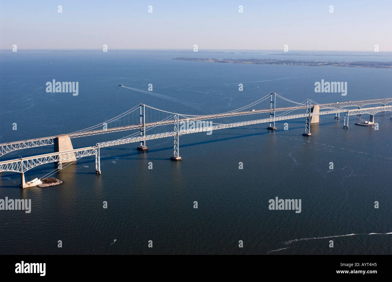 Aerial view of the Chesapeake Bay Bridge, Annapolis, Maryland USA Stock Photo Alamy