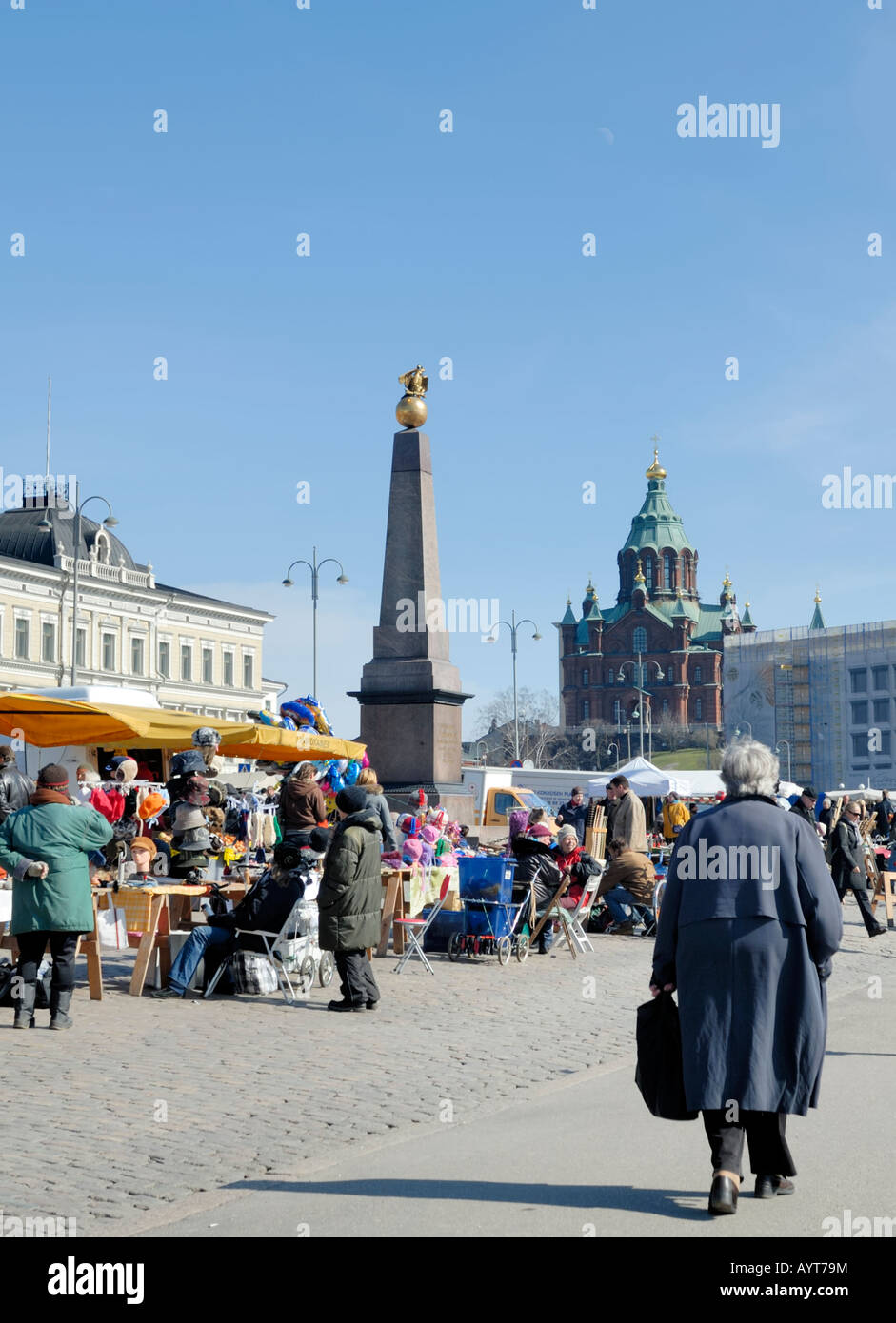 A fine view to the Kauppatori Market Square, Helsinki, Finland, Europe. Stock Photo